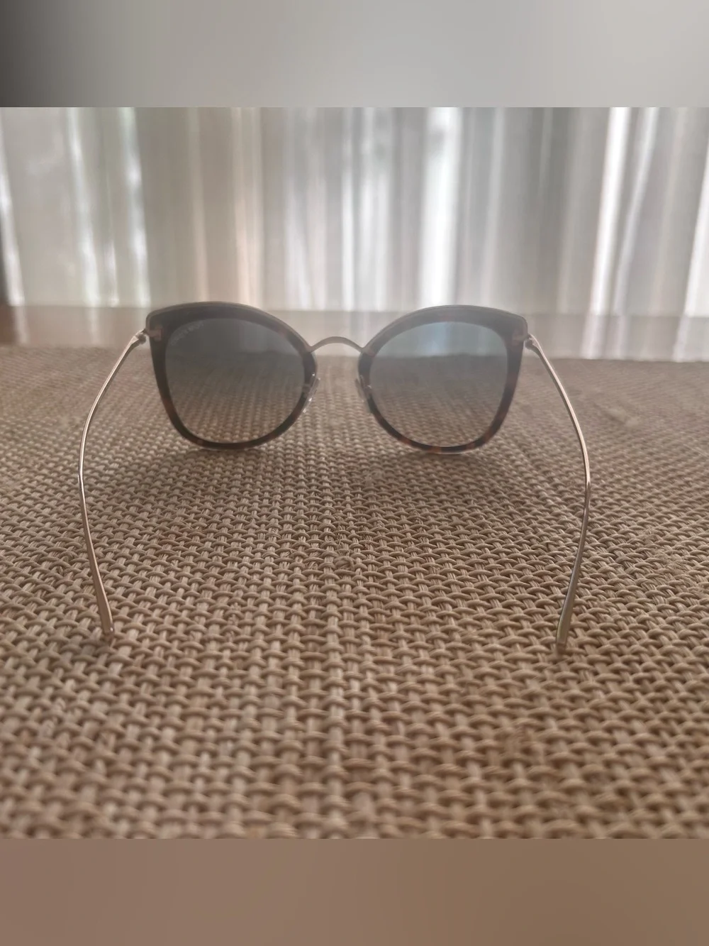 Tom Ford Charlotte 62mm Gold Tone w/Havana Tortoise Butterfly Shape Polarized.